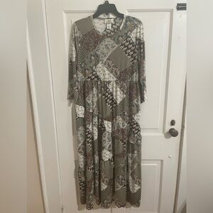 The Kings Daughter Boutique Patchwork Long Sleeve Dress!!